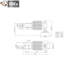 Bellows load cell with mount, two-view drawing