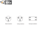 Radial, tangential and rectangular installation layouts
