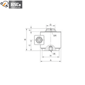 LCZ-2 column load cell dimension drawing, side view