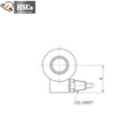 LCZ-2 column load cell drawing, top view with 1/2-14 NPT cable entry