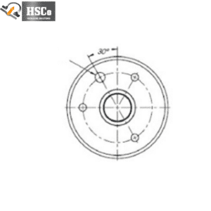 LCZ-5 flange drawing with bolt holes at 30 degrees