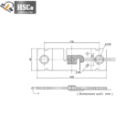 HSC-LCD 7 load cell dimension drawing, 146 x 46 mm
