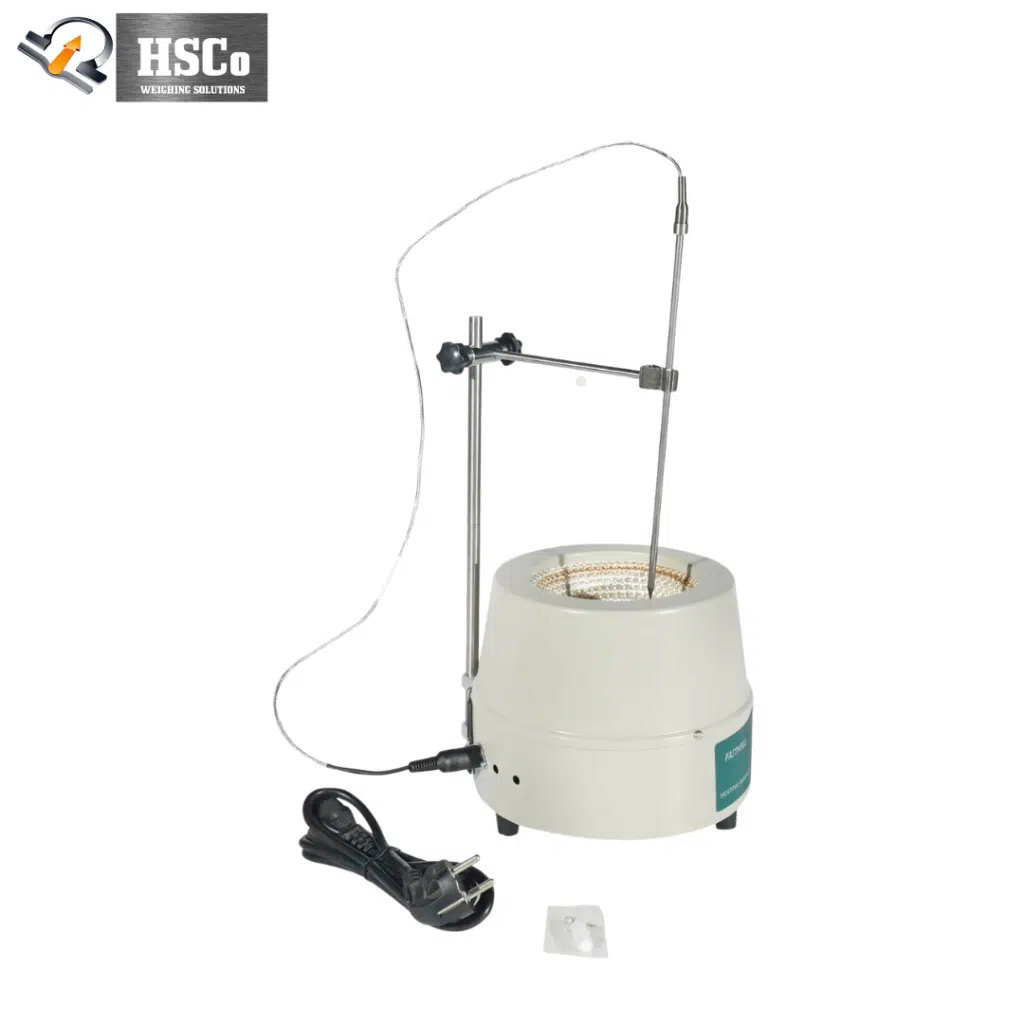 HSCo digital heating mantle with support stand, clamp and temperature probe