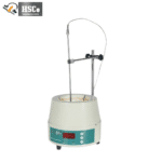Digital heating mantle front view with display and stand