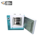 HSC-OF-FA1000 oven with the door open, showing the stainless chamber and shelf
