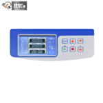 Centrifuge control panel with speed, force and time displays