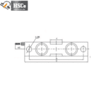 LCQ-2 load cell side drawing with mounting holes and dimension marks