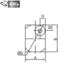 LCQ-2 load cell end drawing with dimension marks