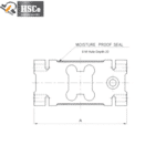 LCP-7 load cell drawing with moisture-proof seal and 20 mm deep holes