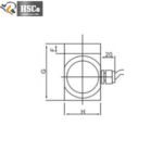 LCQ-4 load cell end drawing with dimension marks
