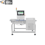 HSCo PC checkweigher with touch-screen display, tower light and conveyor