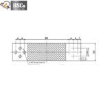 HSC-LCP 2 load cell top view drawing with 8 x M6 holes