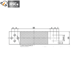 HSC-LCP 2 load cell top view drawing with 8 x M6 holes
