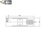 HSC-LCP 2 load cell side view drawing, 150 x 40 mm