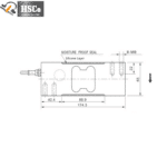 LCP-3 load cell side drawing with moisture-proof seal