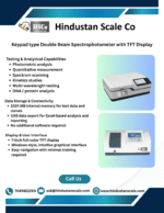 Keypad type double beam spectrophotometer with TFT display leaflet