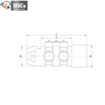 Dimension drawing of the LCZX-1 double shear pin load cell