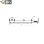 Shear beam load cell top view with dimensions