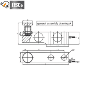 Single-ended shear beam load cell: general assembly drawing A
