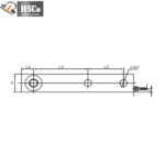 Shear beam load cell side view with dimensions