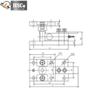 LCX-1 mounting kit drawing, top and side