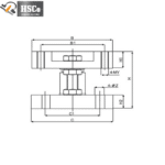 LCX-2 mounting kit drawing, end view