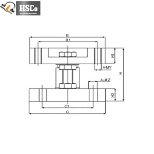 LCX-2 mounting kit drawing, end view