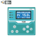 Chiller controller display showing process temperature and pump status