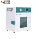HSCo vacuum drying oven in angled view with a windowed door, pressure gauge, digital control panel and two valves