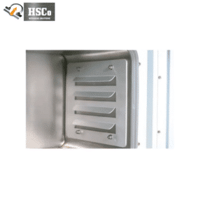 HSCo vacuum drying oven interior close-up showing a metal chamber wall with four horizontal slots