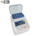 HSC-DB100 PRO dry bath with clear lid, blue tube block and OLED display