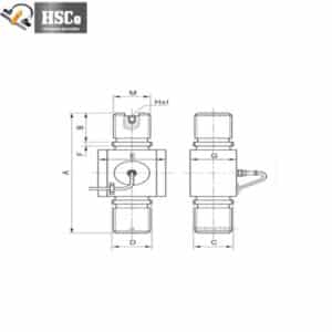 LCD 3 tension load cell dimension drawing