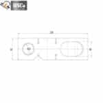 LCD-5 plate ring load cell drawing, 230 mm long