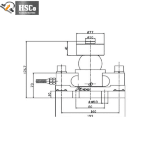 LCQ-11 load cell and mount, dimension drawing