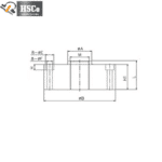 LCL-3 spoke load cell dimension drawing, side view