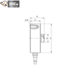 LCL-5 load cell side section drawing with dimension marks