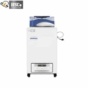 HSCo wheel autoclave, top-loading steam steriliser on castor wheels