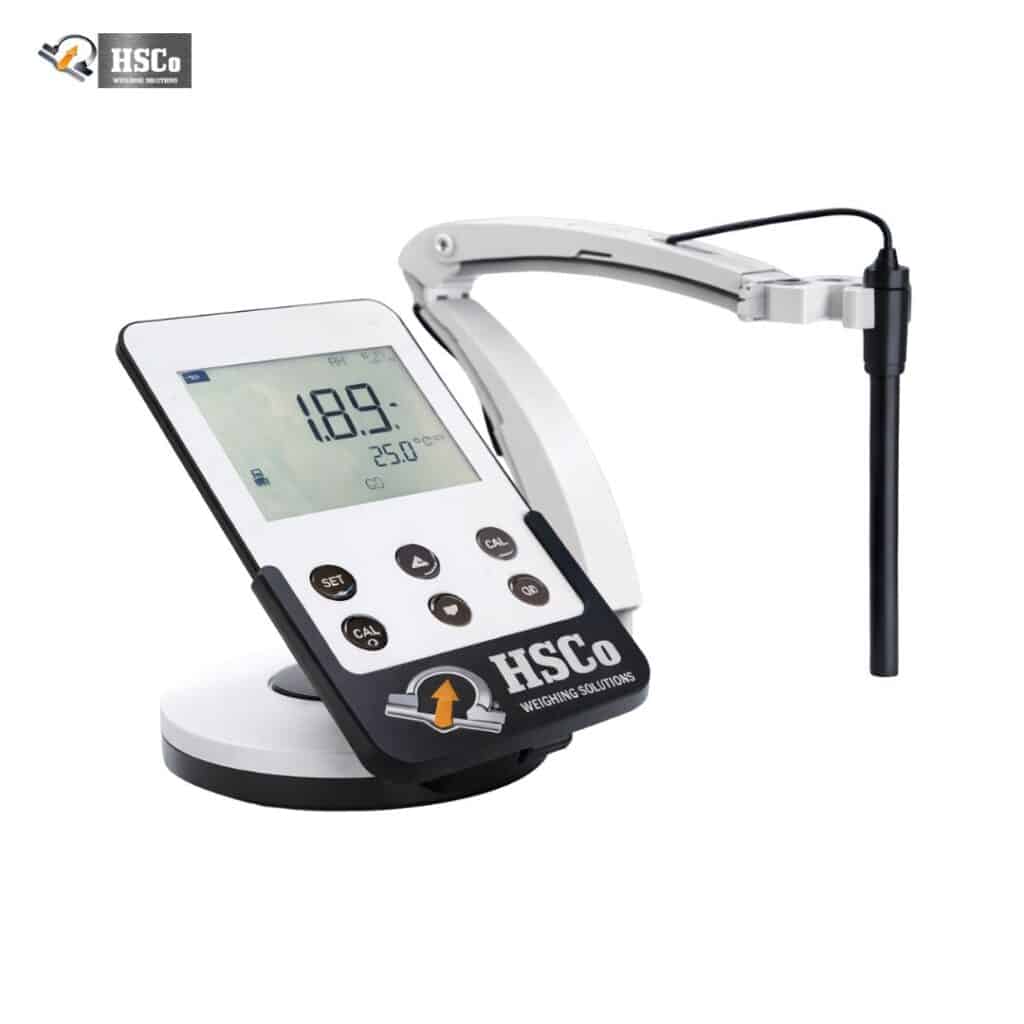 Edge Series tablet-type pH meter with 5-inch display and electrode holder