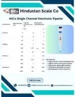 HSCo single-channel electronic pipette accuracy table leaflet