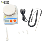 Stirrer with accessories: power cord, PT100 probe, support rod and stir bars