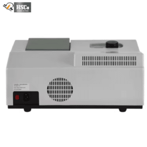 Spectrophotometer rear panel with fan grille and power socket