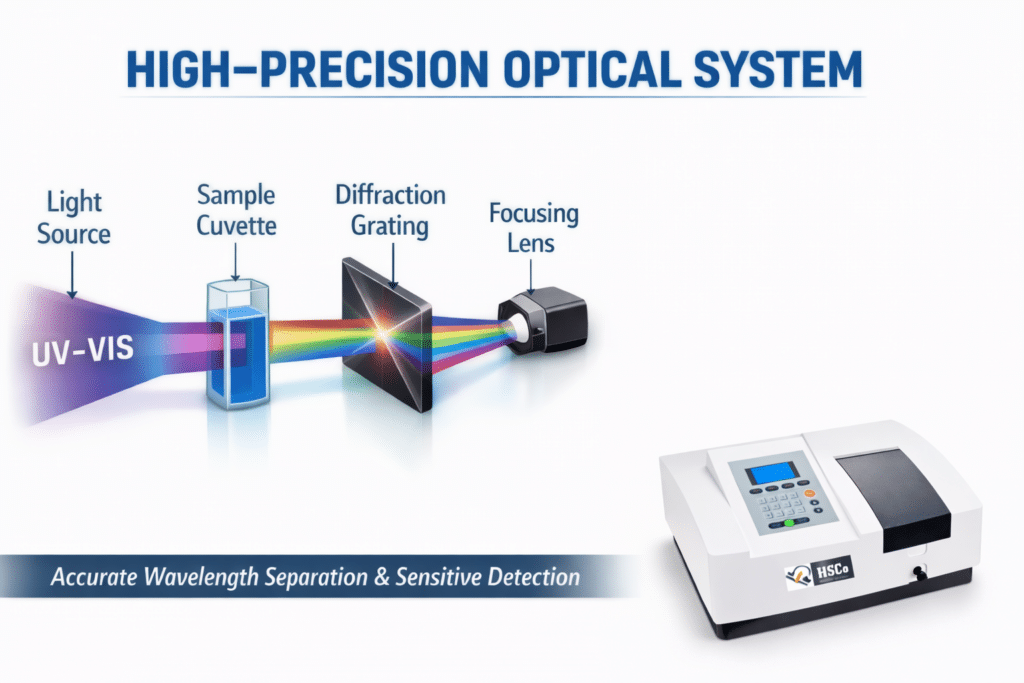 Keypad Type Single Beam Spectrophotometer with LCD Display ECON 1 Series