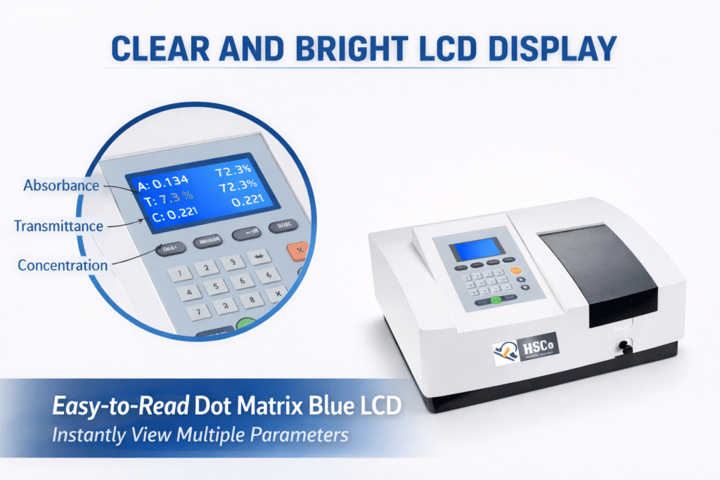 Keypad Type Single Beam Spectrophotometer with LCD Display ECON 1 Series 2