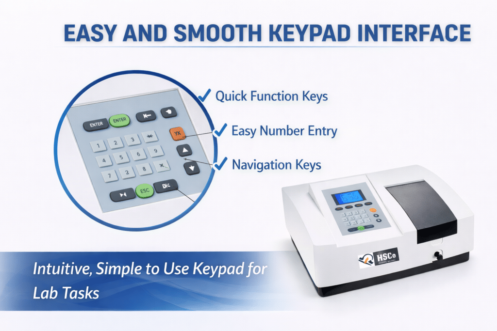 Keypad Type Single Beam Spectrophotometer with LCD Display ECON 1 Series 3