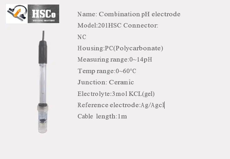 PH HSCo combination pH electrode with polycarbonate body