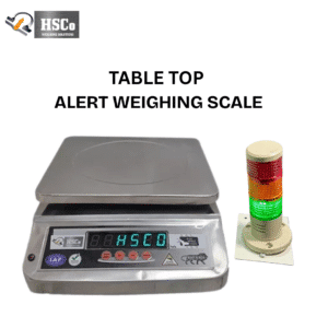HSCo table top alert weighing scale with a red, amber and green signal tower light