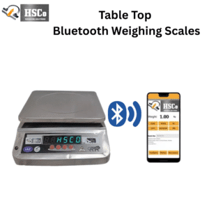 HSCo table-top Bluetooth weighing scale sending weight to a phone app