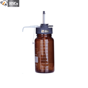Bottle-top burette on an amber 1000 ml reagent bottle