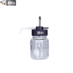 Bottle-top burette on a clear glass bottle