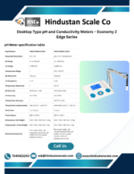 Desktop pH meter Economy 2 Edge Series leaflet with the specification table of two models